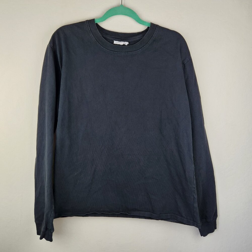 Good American Black Cotton Oversized Crewneck Sweatshirt sz 1/2 (S/M)